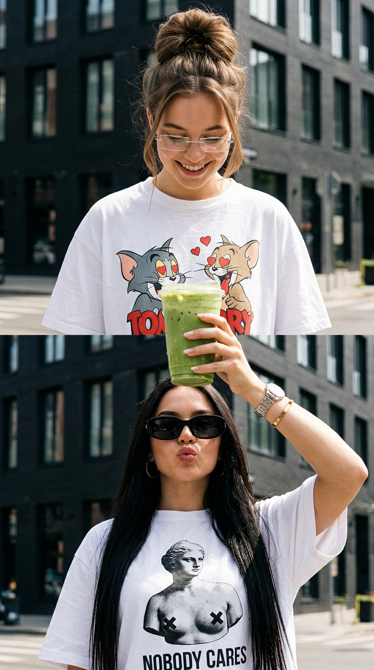 Create two girls without changing their faces
