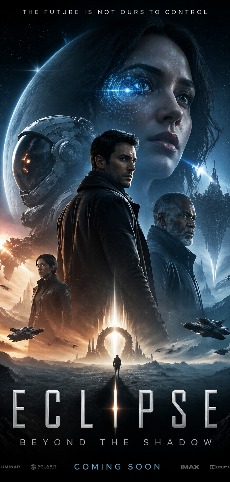 Create a Science fiction movie poster ，The aspect ratio is 9:16