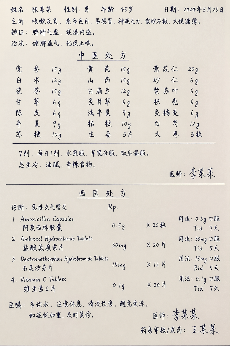 生成一张手写中/西医药方图,长宽为2:3