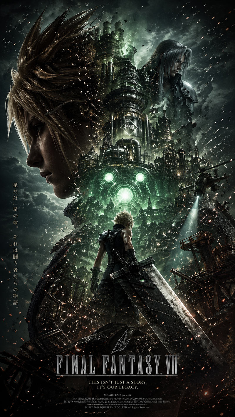 【Final Fantasy VII】Collector's Edition Epic Poster: A sharp side profile silhoue