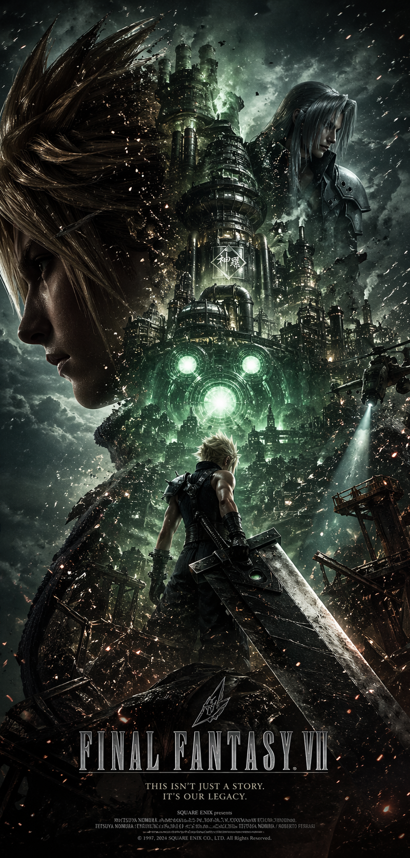 【Final Fantasy VII】Collector's Edition Epic Poster: A sharp side profile silhoue