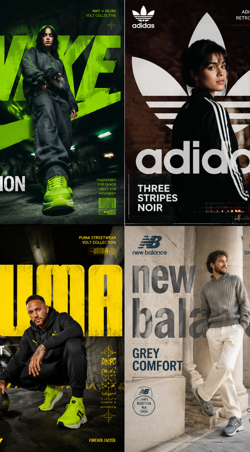 Nike × Billie Eilish — "RAW MOTION" FORMAT: Ultra-Premium Streetwear SMM Poster