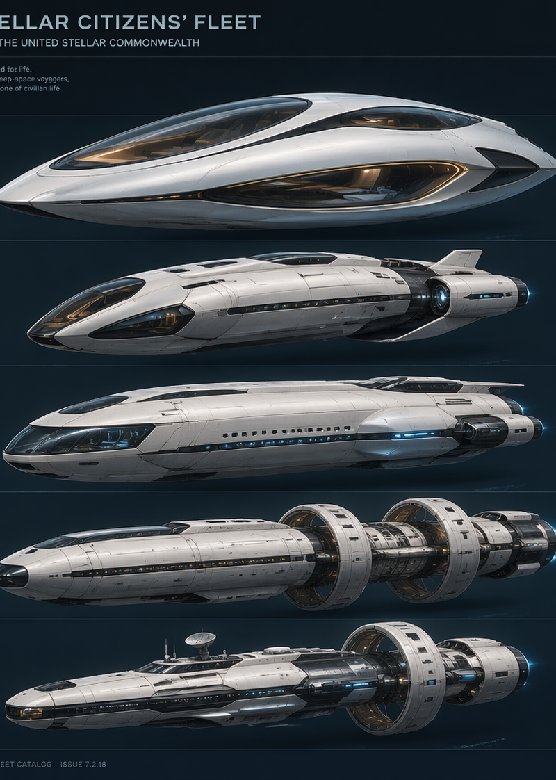 Generate some interstellar citizens' ships, preferably virtual ones