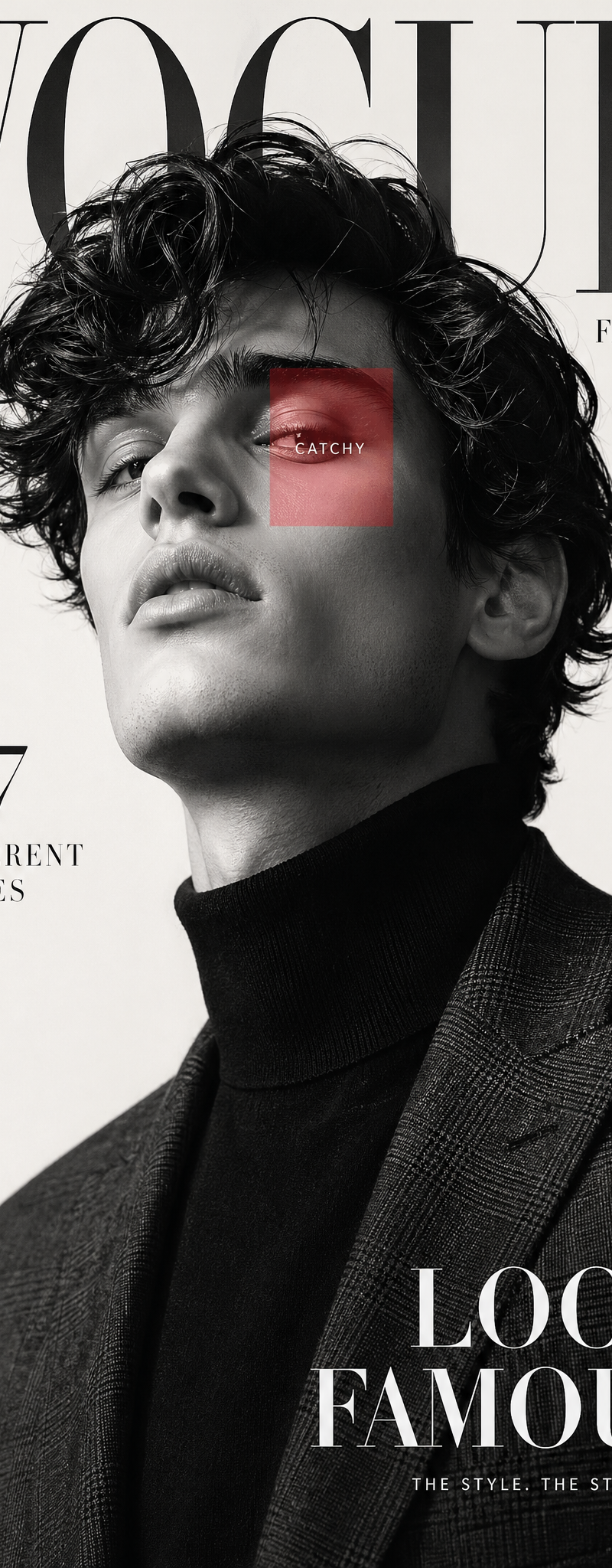 Create a high fashion editorial magazine cover inspired by luxury fashion public