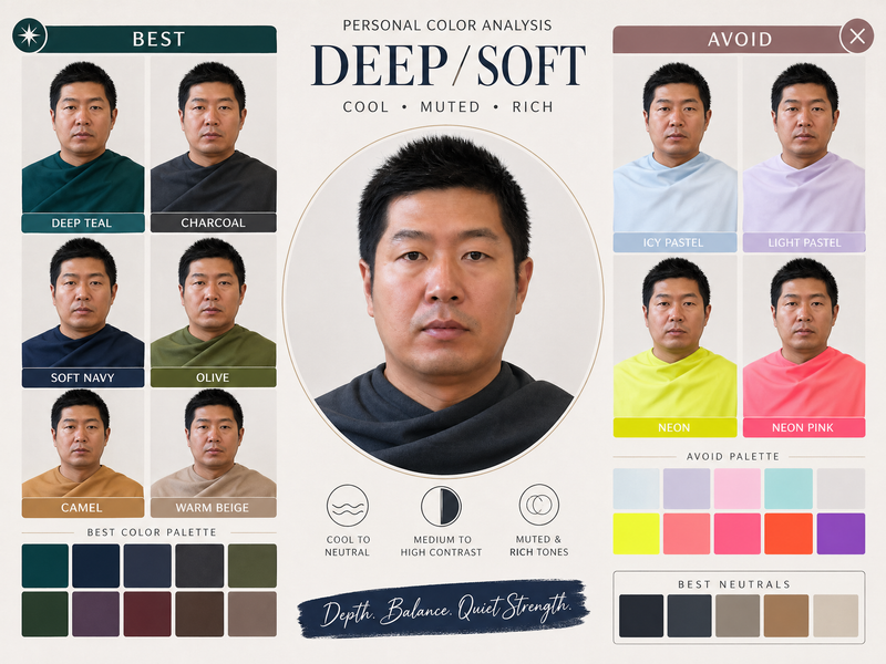 Create a personal color analysis graphic using this portrait