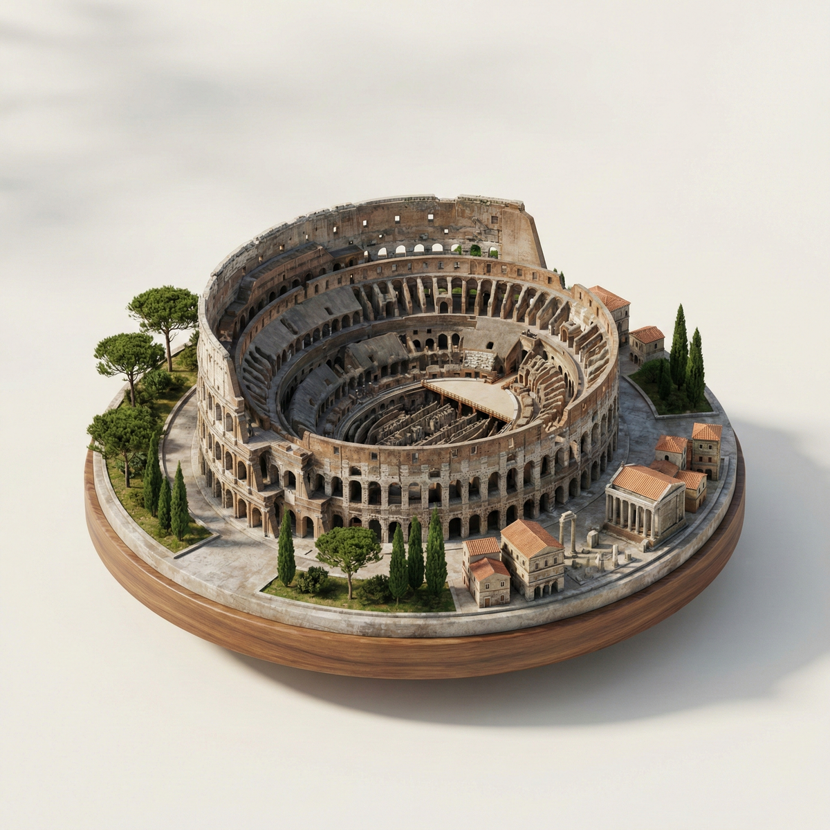A miniature isometric architectural diorama of [LANDMARK NAME], accurately refle