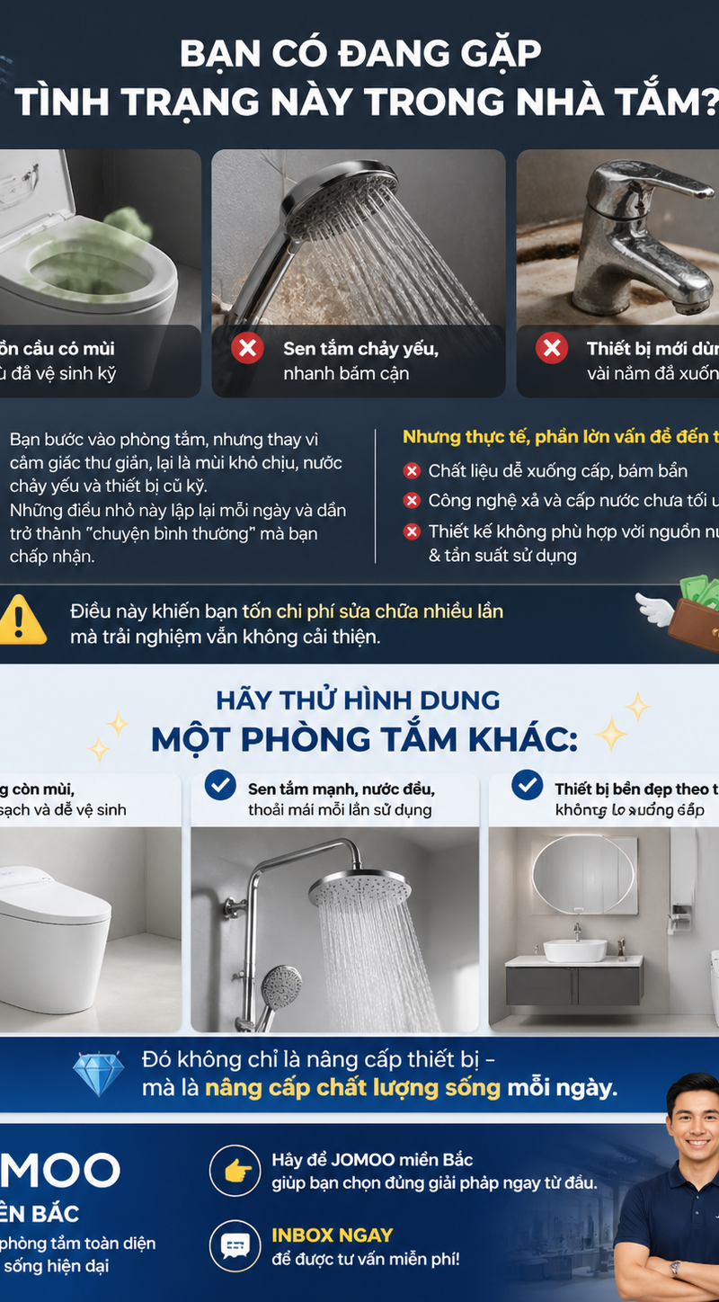 🚿Bạn có đang gặp tình trạng này trong nhà tắm