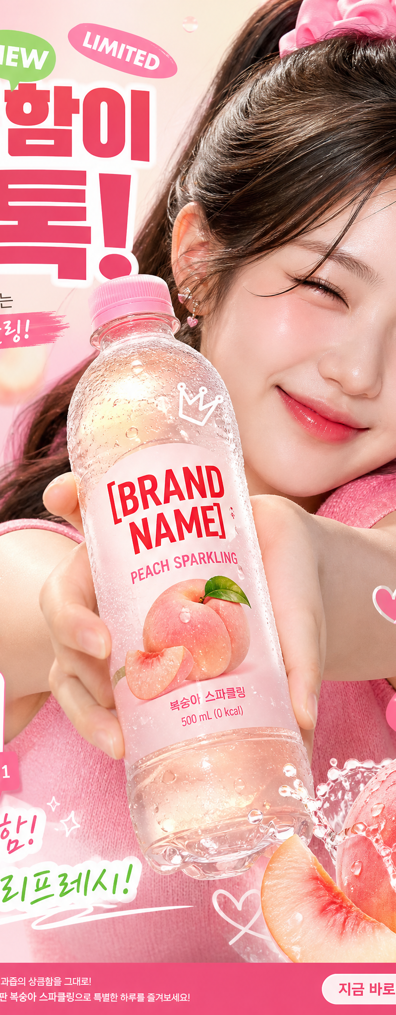 A high-quality, interactive Korean-style poster featuring a cheerful, expressive