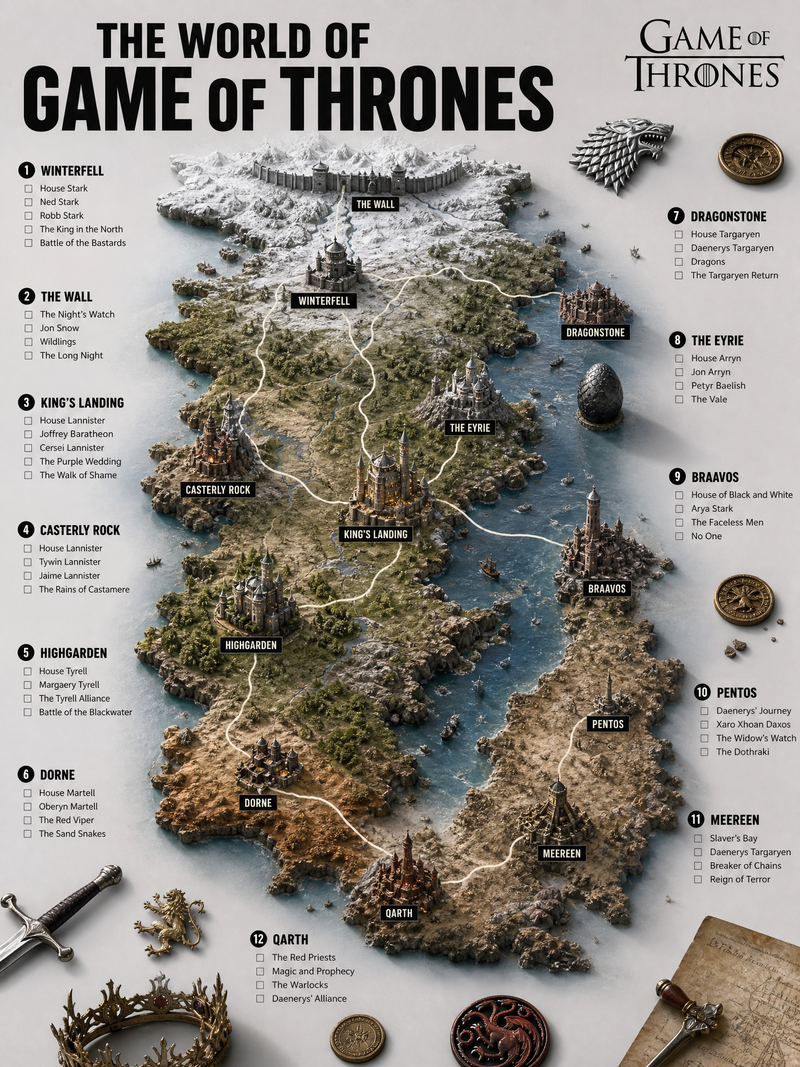 A hyper-realistic 3D world guide infographic poster for [SHOW]