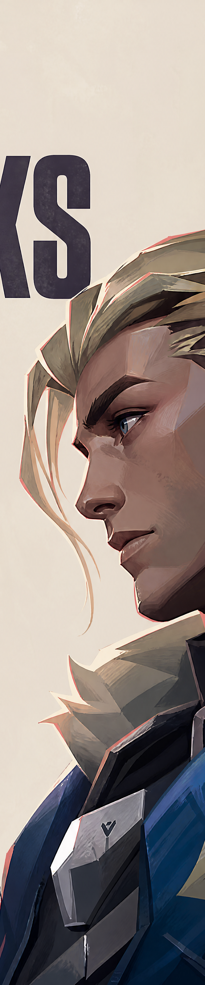 Miks from VALORANT, rendered in an American-style thick paint illustration