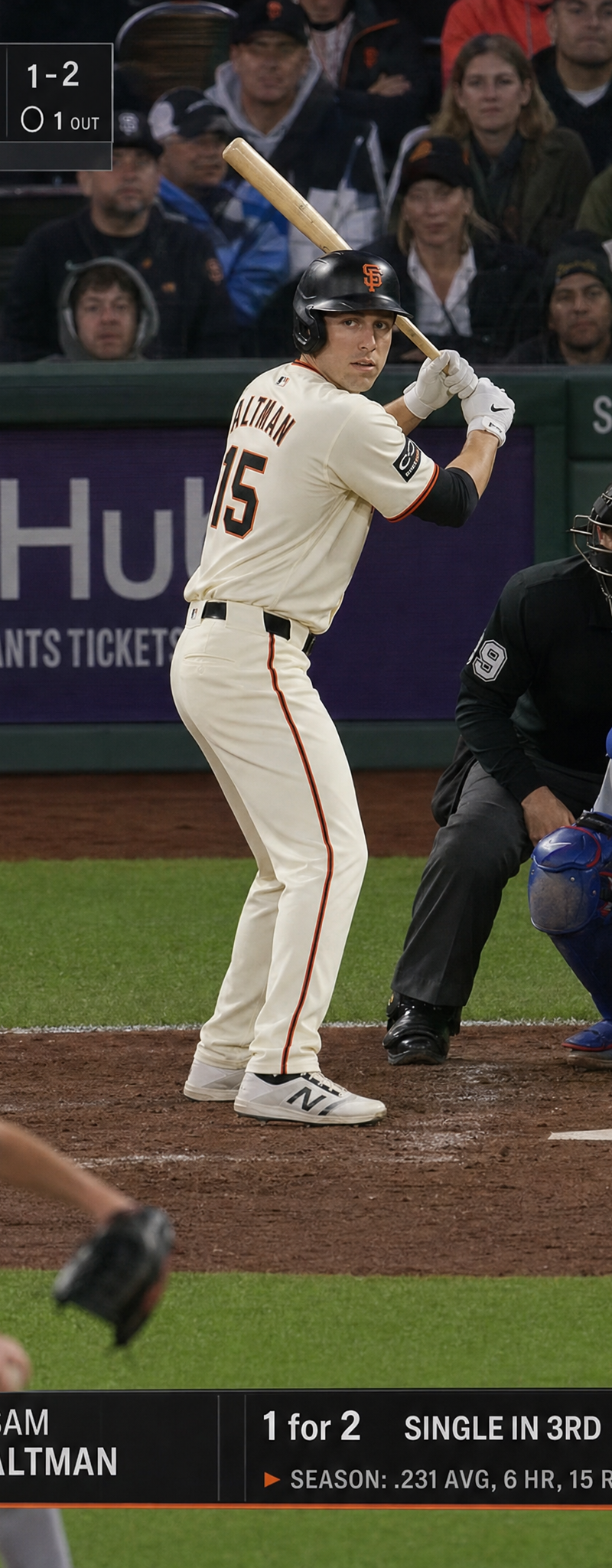 Sam Altman as a Major League Baseball player holding a bat in batting stance