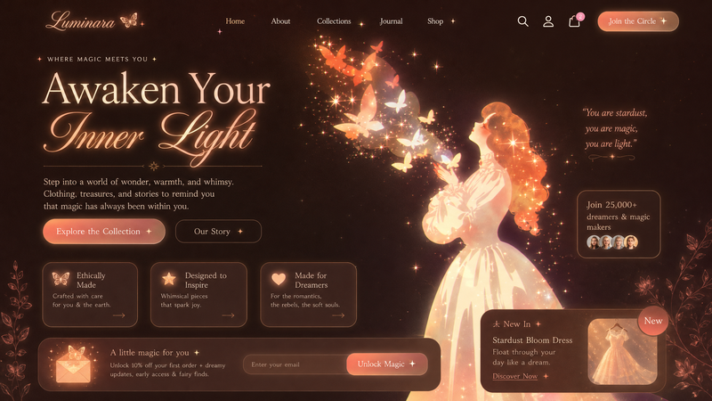 Create a landing page using this image as a reference for style and color