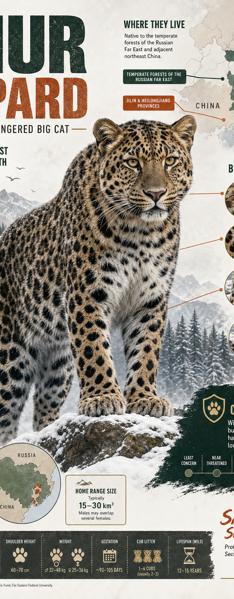 Create a visually rich infographic about an endangered animal