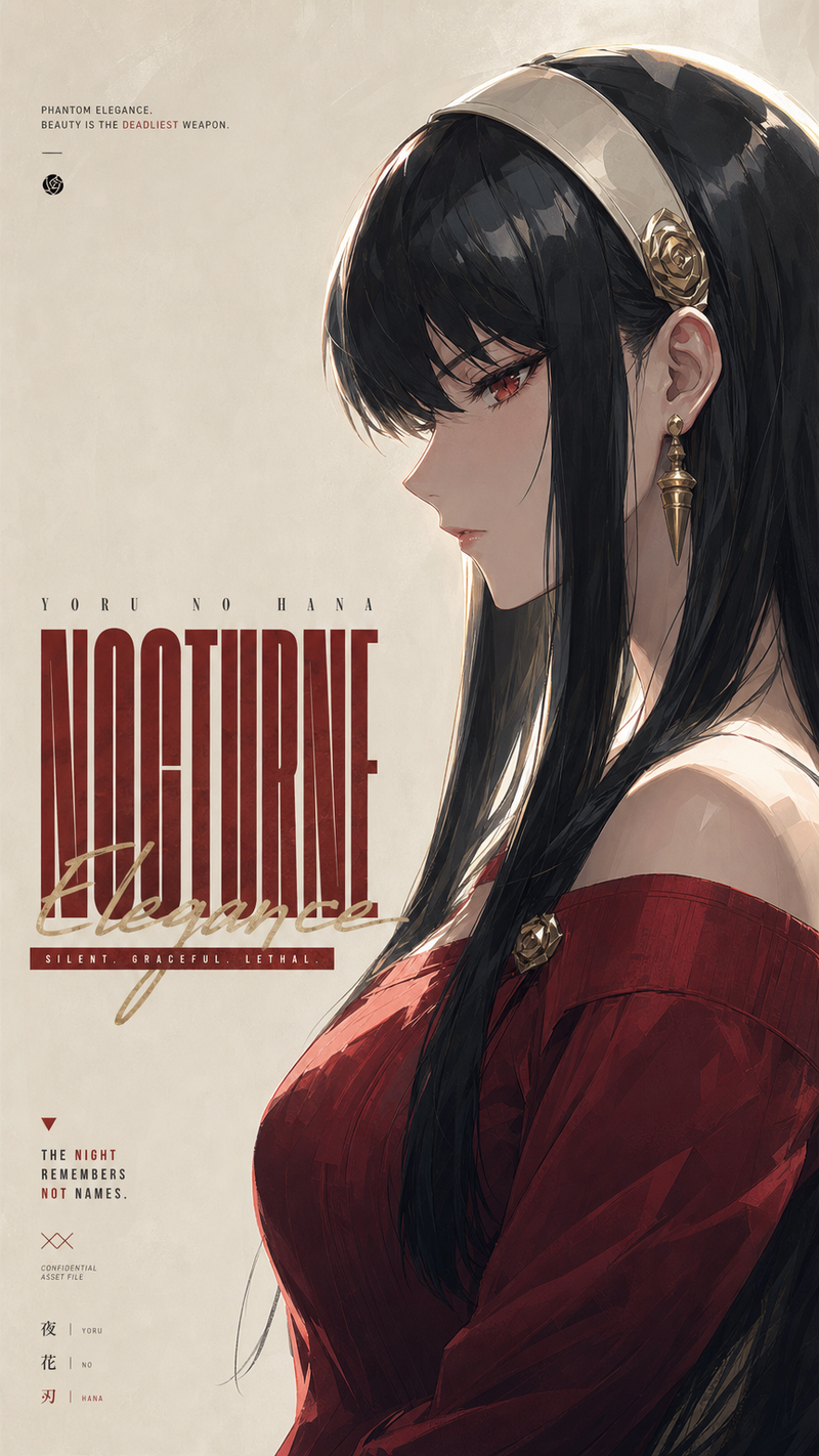 Yor from SpyxFamily, rendered in an Kubo tite-style thick paint illustration