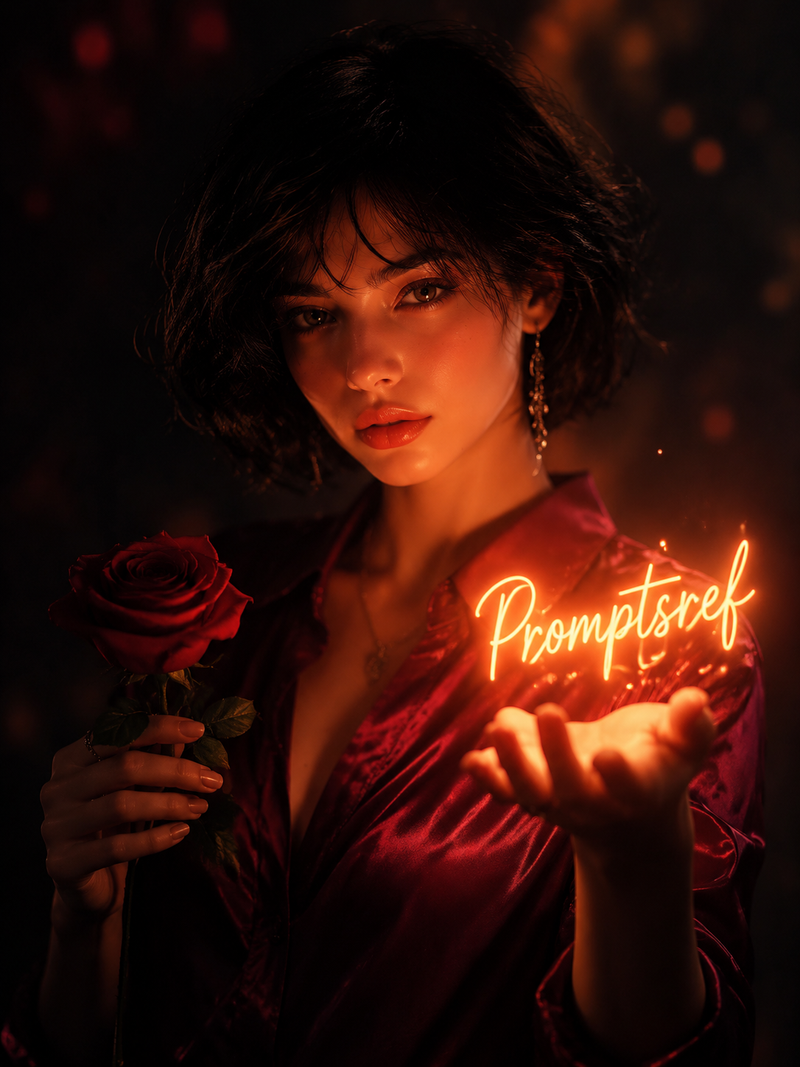 Ultra cinematic dark portrait of a beautiful girl with short messy black bob hai