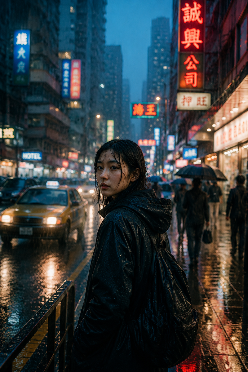 { "project_type": "cinematic_image", "title": "Rain Doesn’t Pause the City", "cr