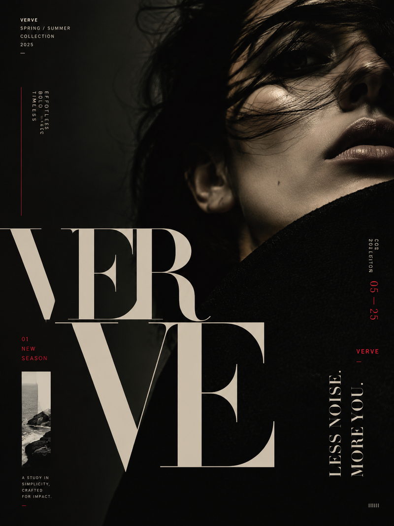 Designer-grade modern poster layout with strong visual hierarchy, asymmetric com