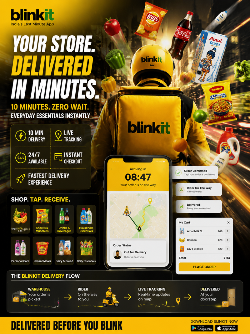 ACT AS: A world-class Blinkit campaign designer, elite quick-commerce advertisin