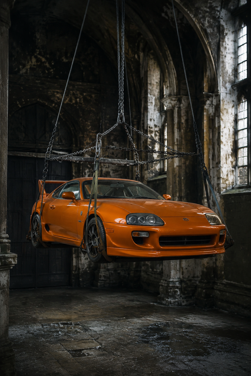 A raw, photorealistic documentary style photograph inside an ancient, gloomy cas