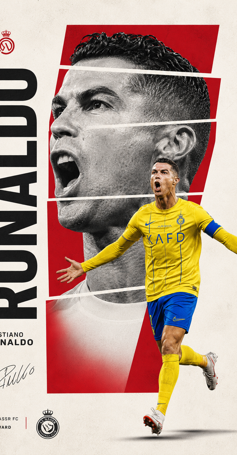 A professional sports graphic design poster of [Player Name], designed in a clea