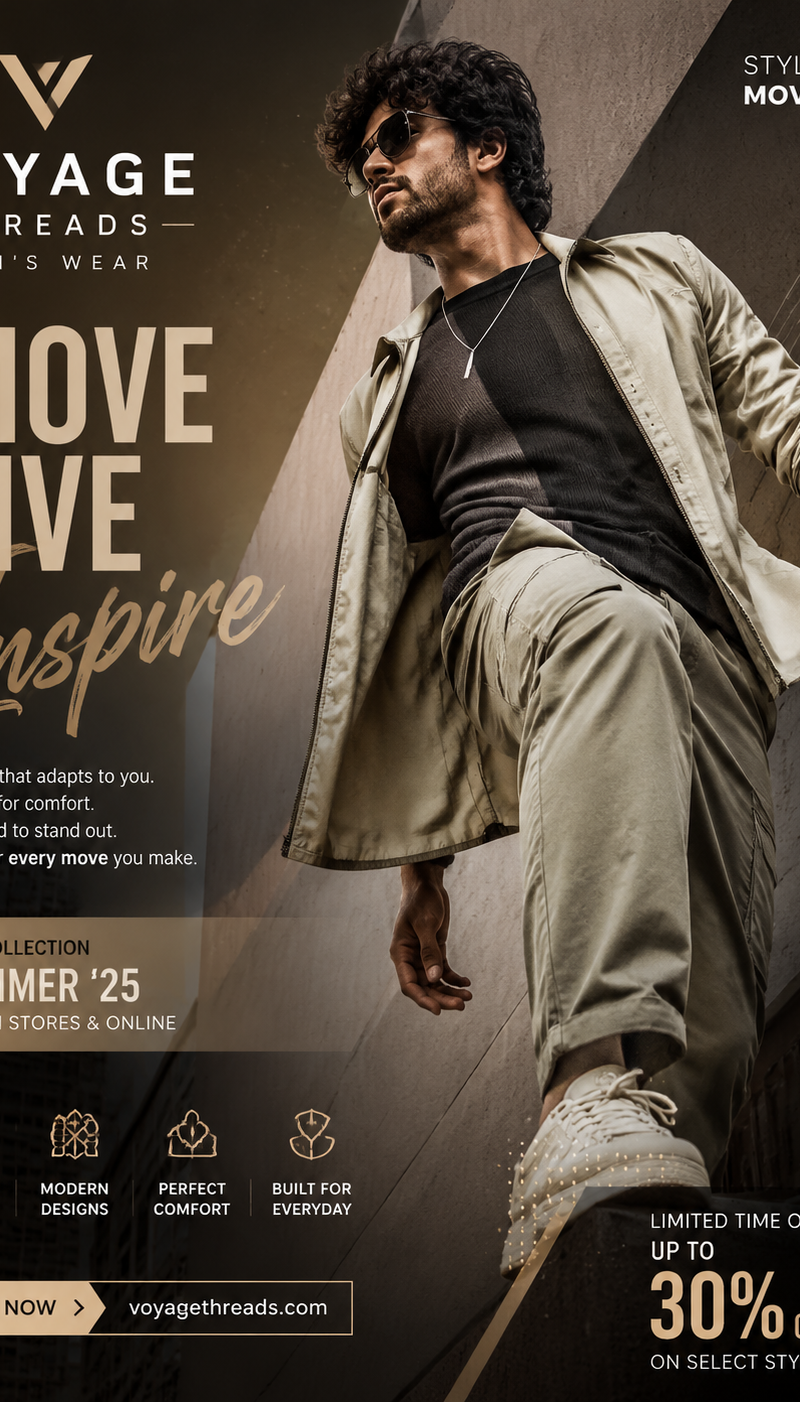 Create a high-end modern advertising poster in portrait format for the attached 