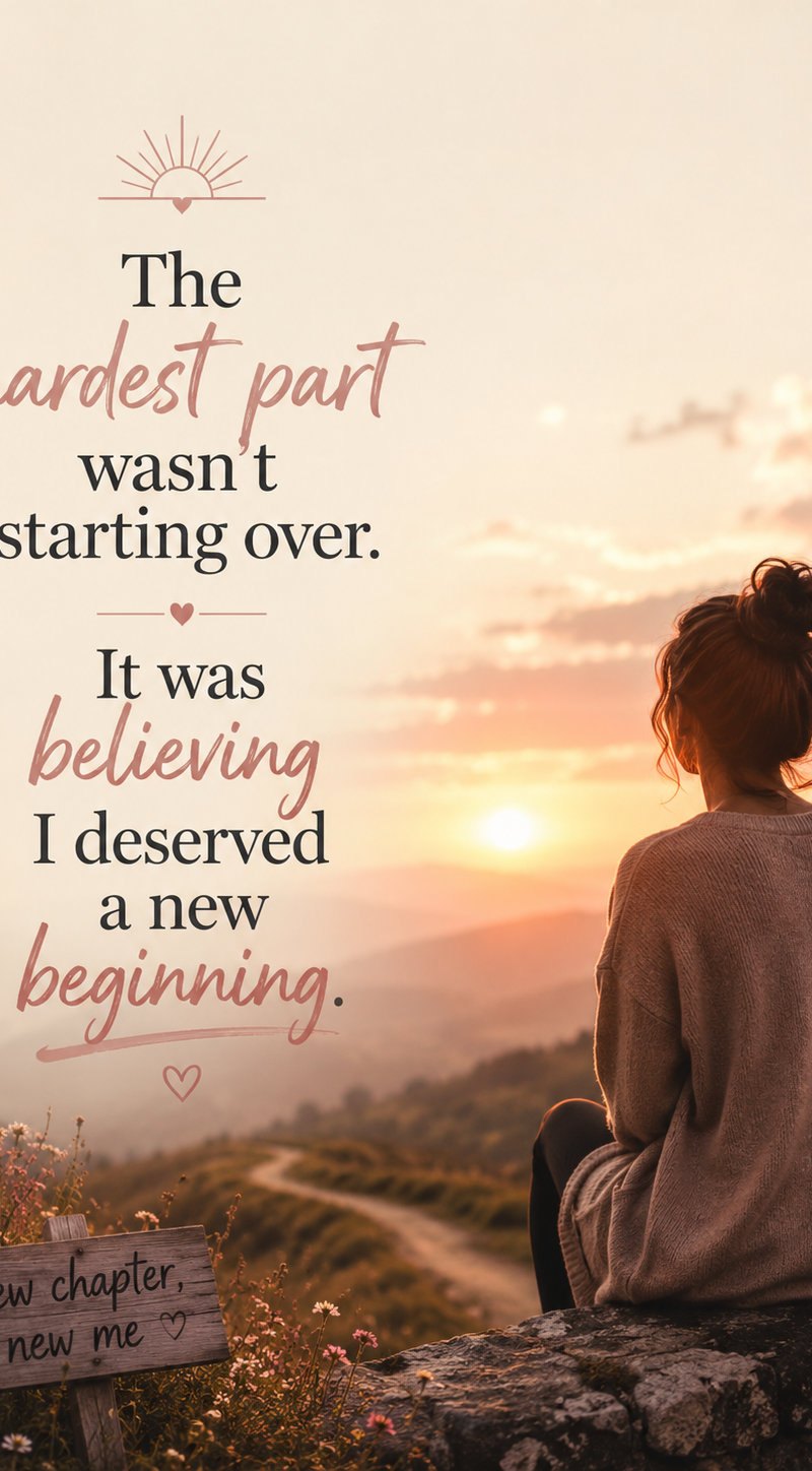 Create a carousel for this quote “The hardest part wasn’t starting over