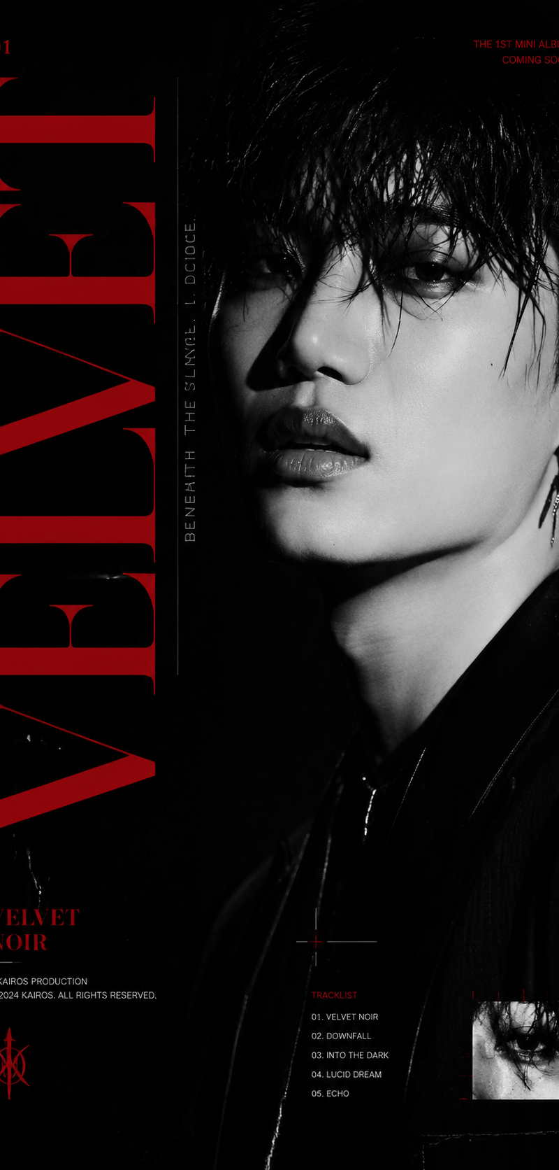Create a high-end artist editorial poster with a strong fashion magazine, music