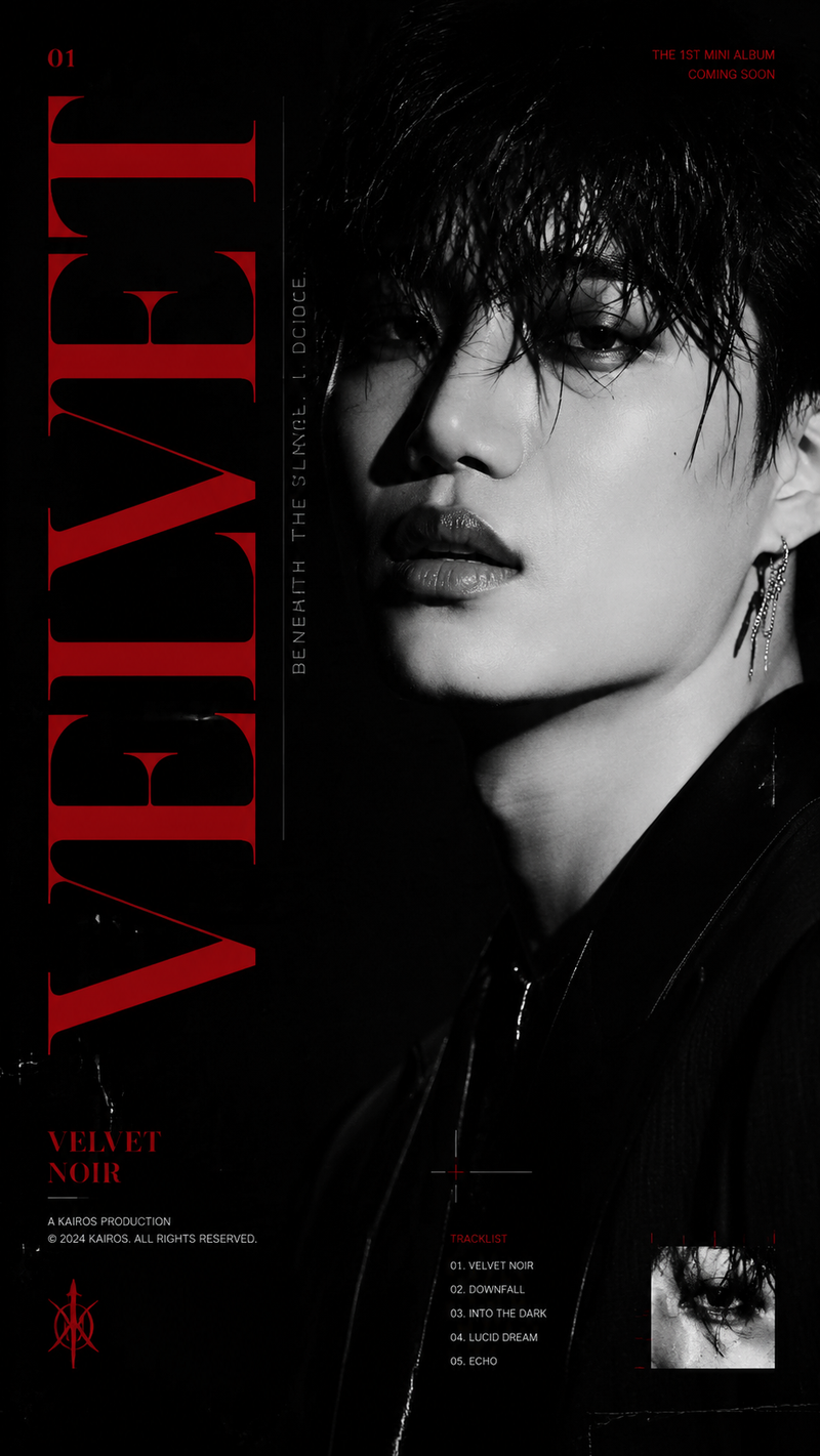 Create a high-end artist editorial poster with a strong fashion magazine, music