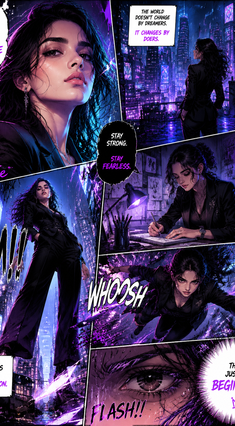 Create a full-page ultra-detailed colored manga illustration based on the provid