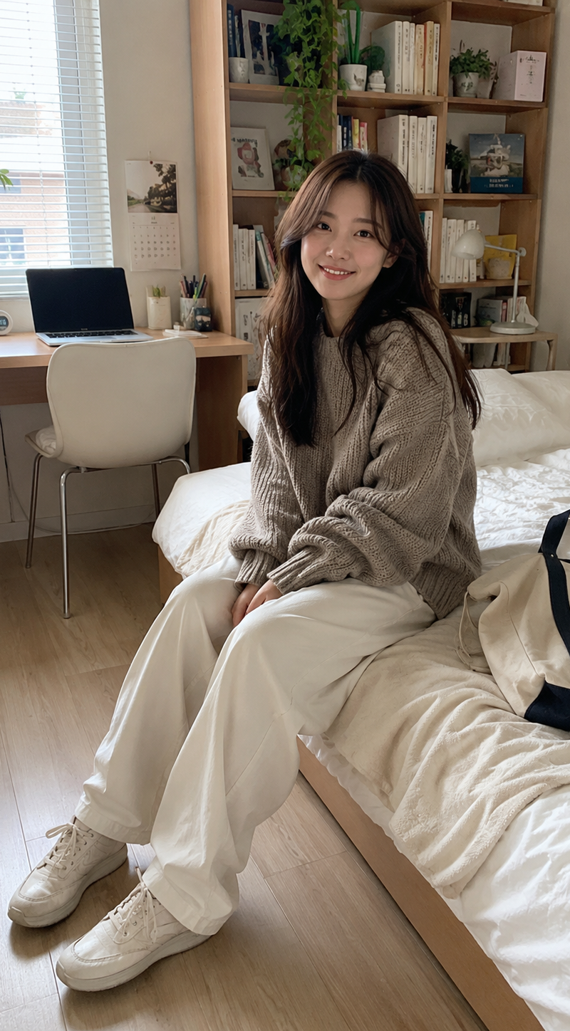 Beautiful young Japanese woman in her mid-20s, long straight dark brown hair, so