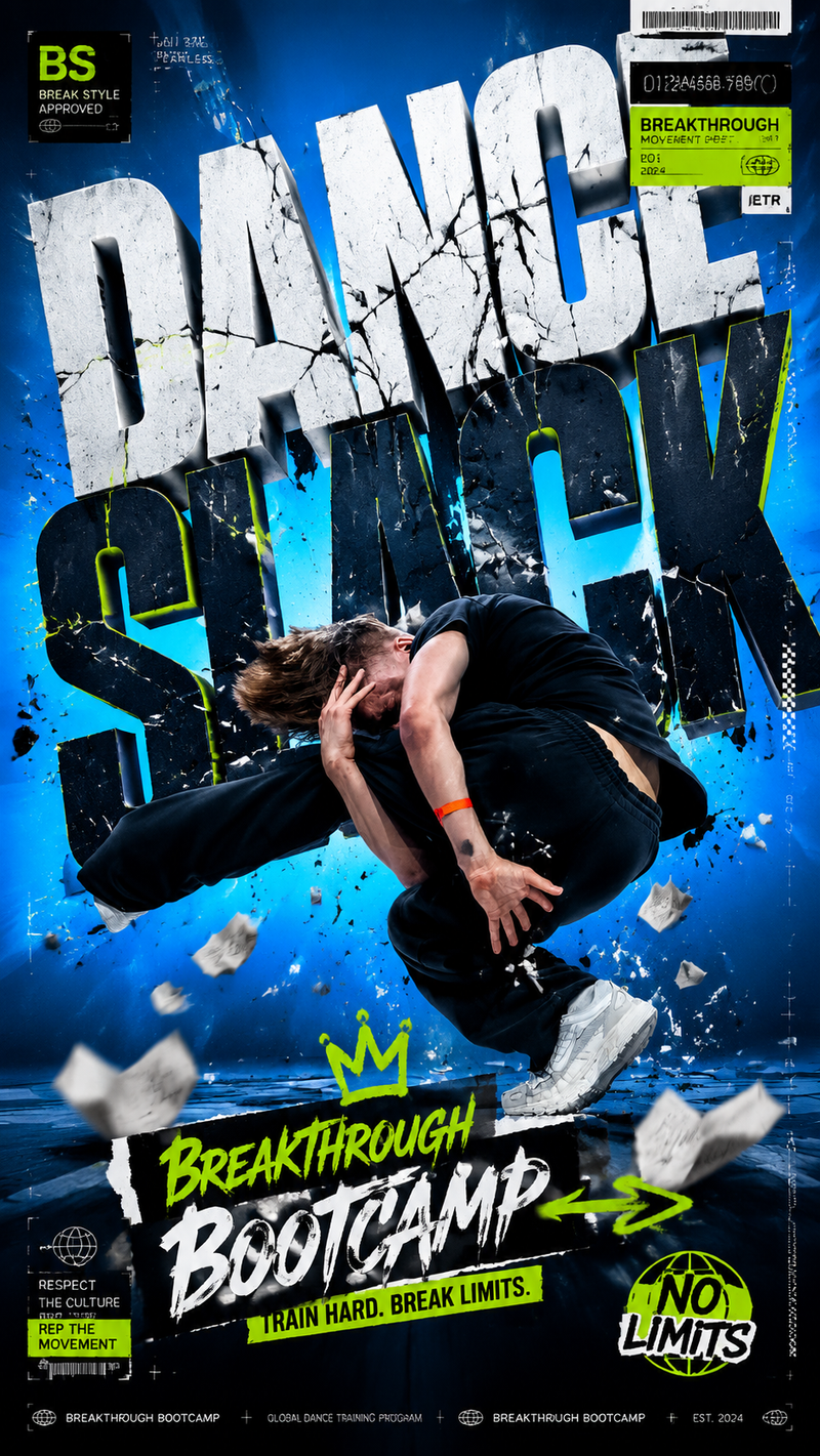 A high-end 9:16 street-style character poster