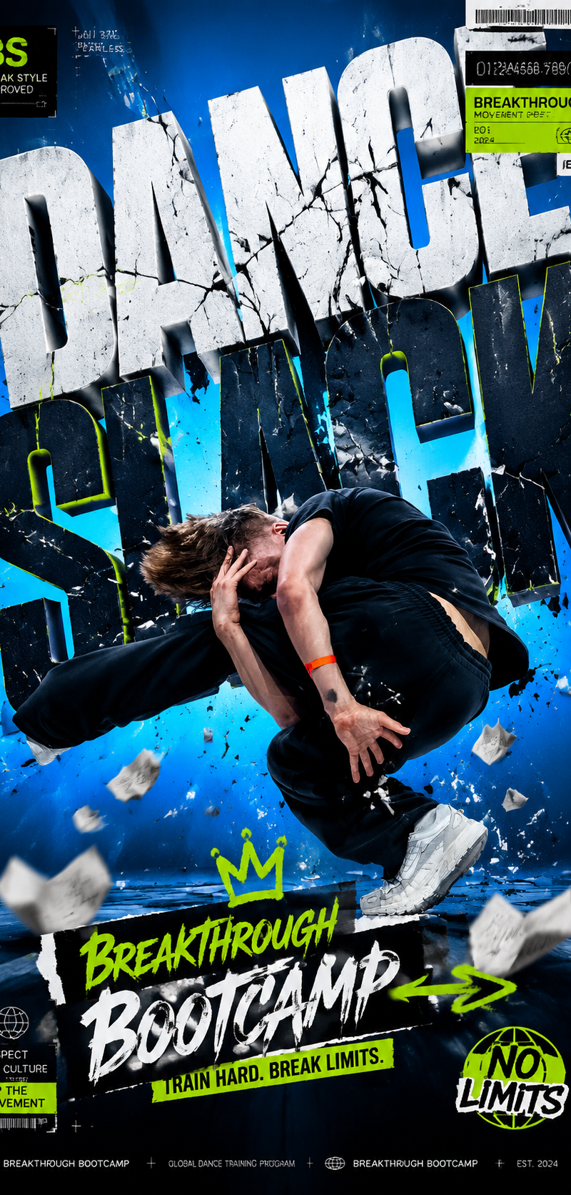 A high-end 9:16 street-style character poster
