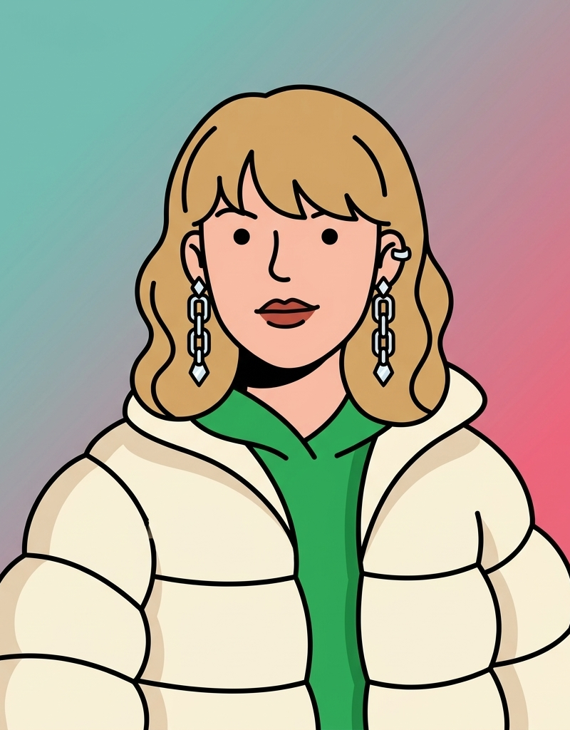 Transform the subject in the reference image into a stylized "Doodle-style" 2D v