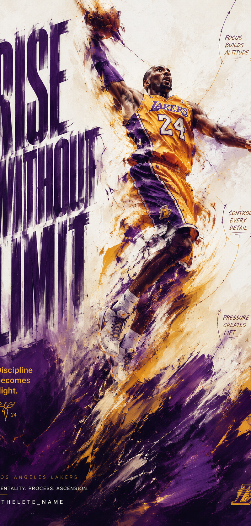 Design a 4:5 sports art poster for 'ATHELETE_NAME' using realistic, soft, thick