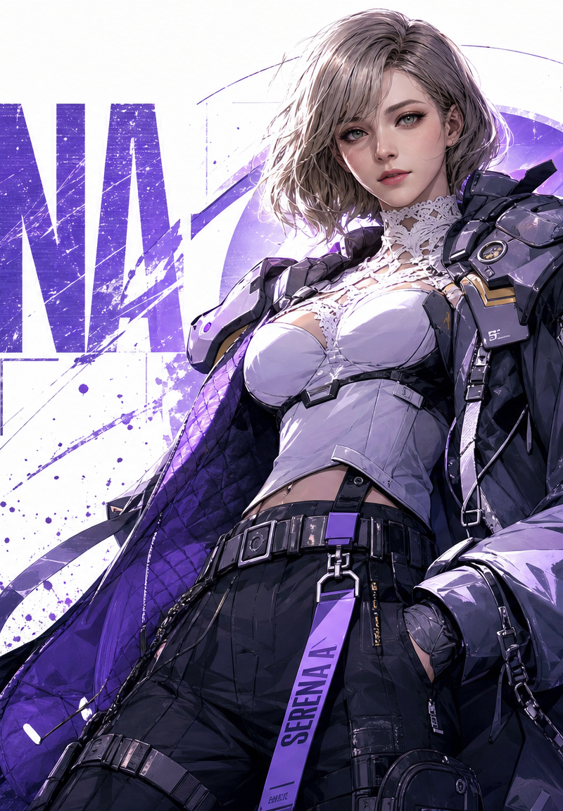 Create a premium collector-edition character poster of Serena Antonietta from Th