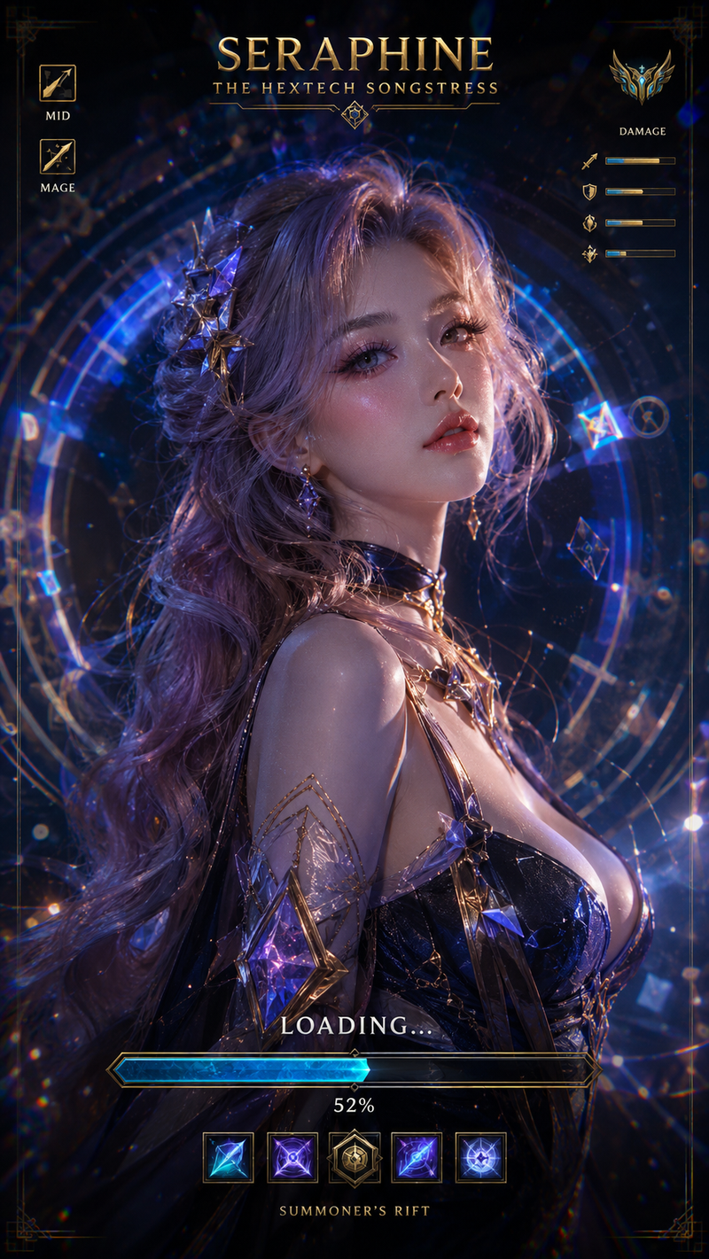 Cinematic League of Legends champion loading screen, ultra-realistic AAA game me