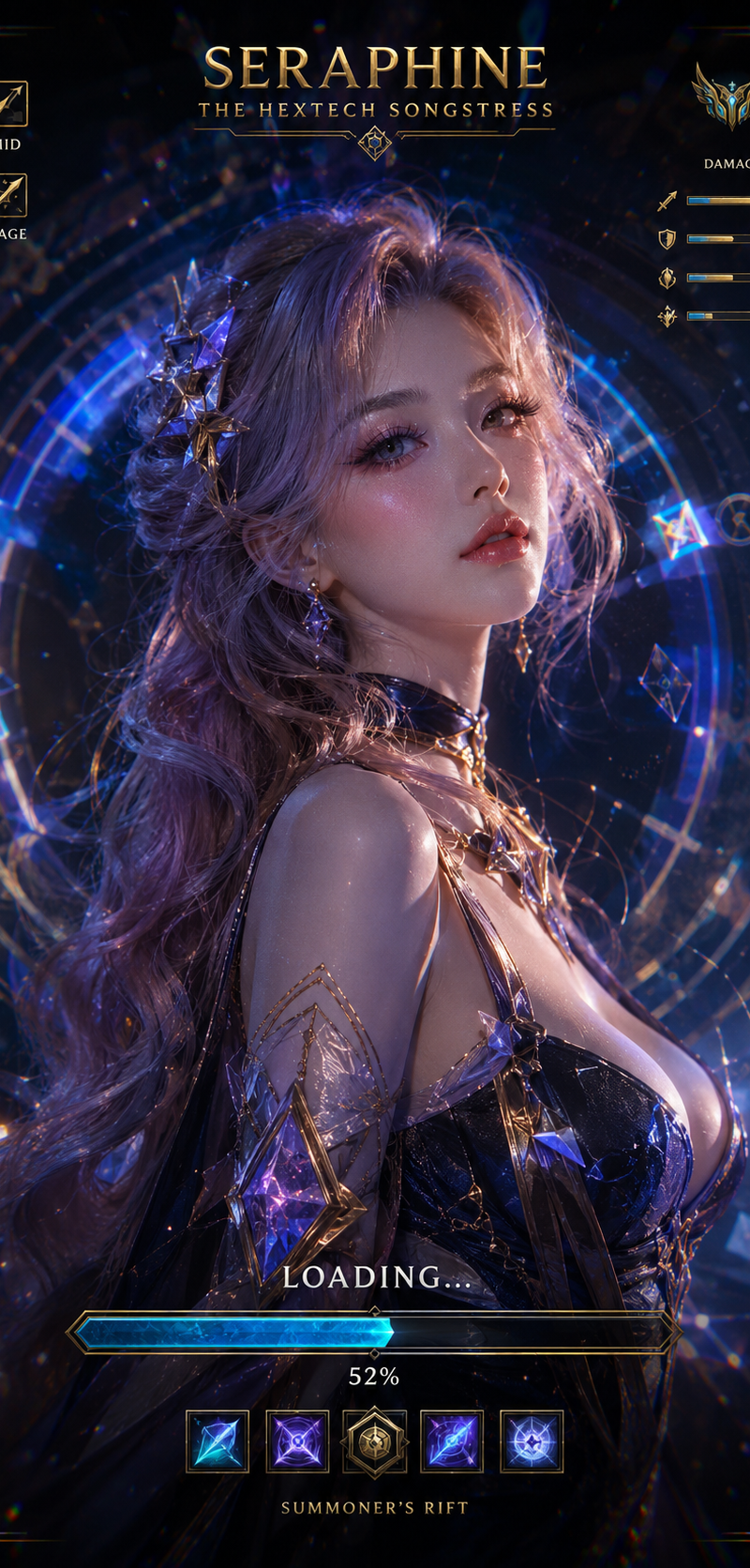 Cinematic League of Legends champion loading screen, ultra-realistic AAA game me