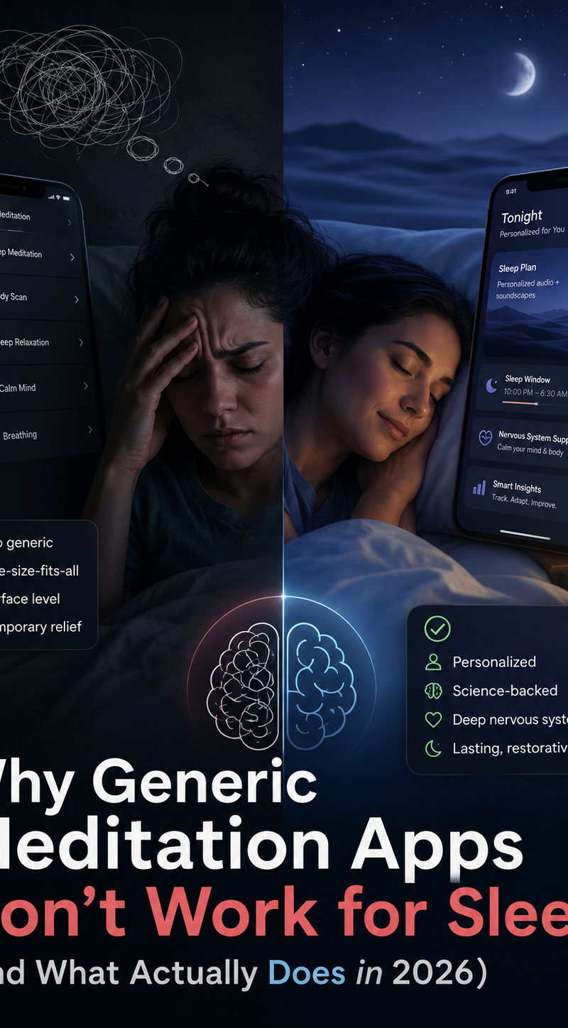 Generate a cover image for an X Article titled: "Why Generic Meditation Apps Don