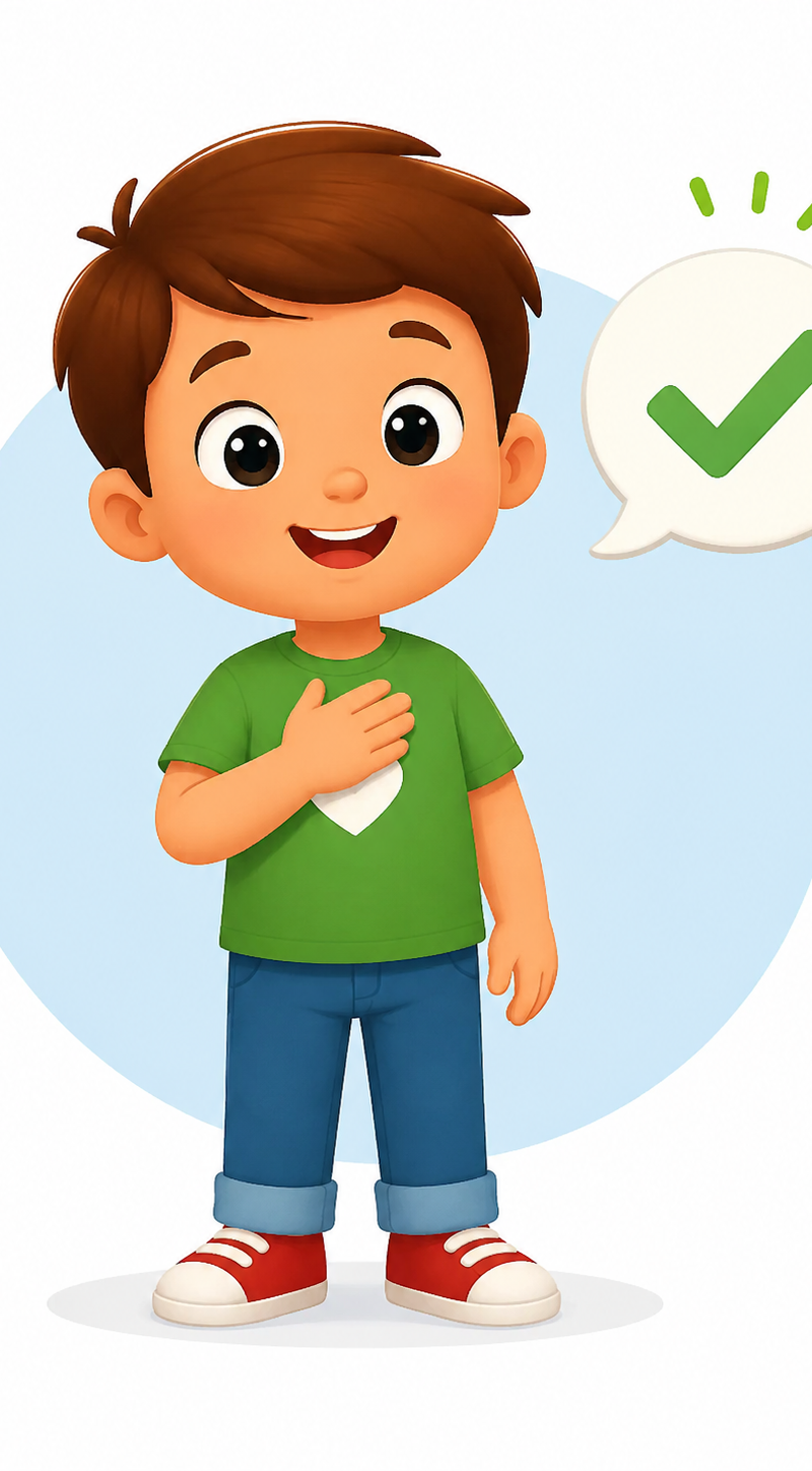a very simple kid friendly character that represents the personality trait of :