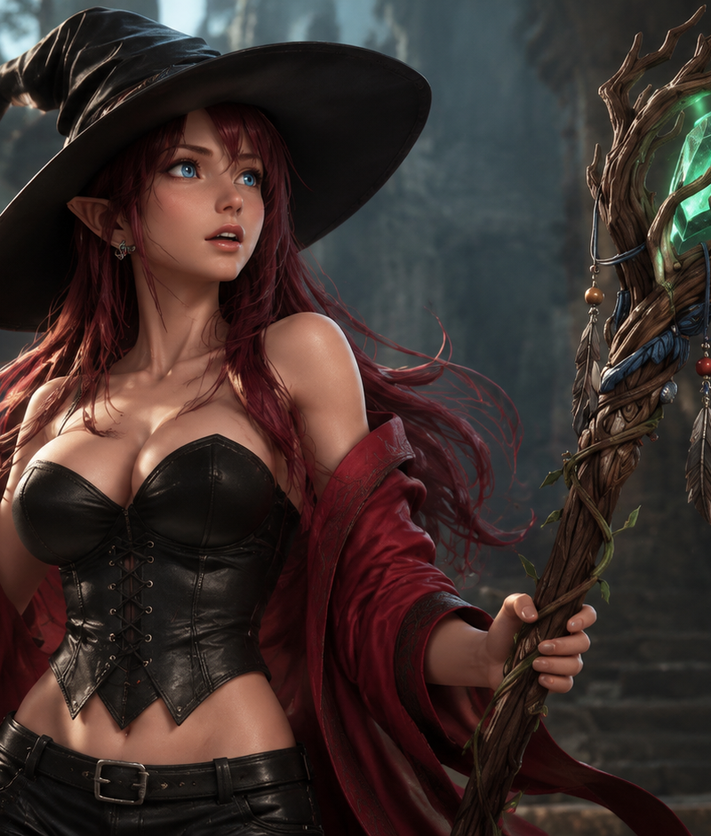 using the image as a reference, render a Square Enix style character