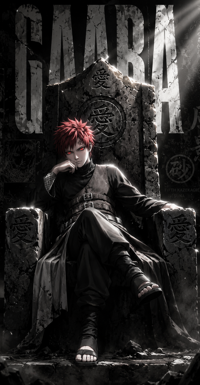 Create a dramatic cinematic anime character poster inspired by premium manga cov