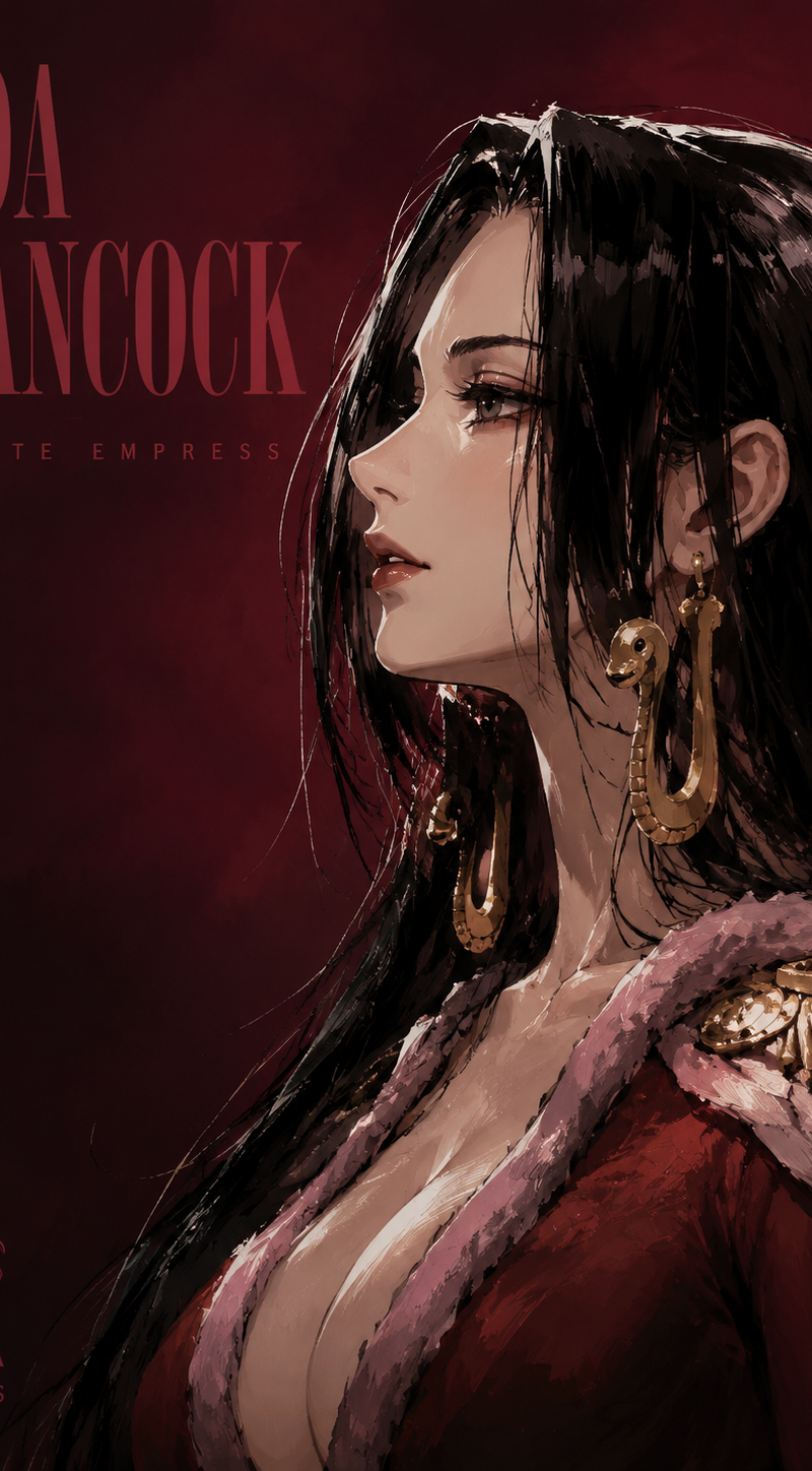 Boa Hancock from One Piece, illustrated in a Kubo Tite-inspired thick paint styl
