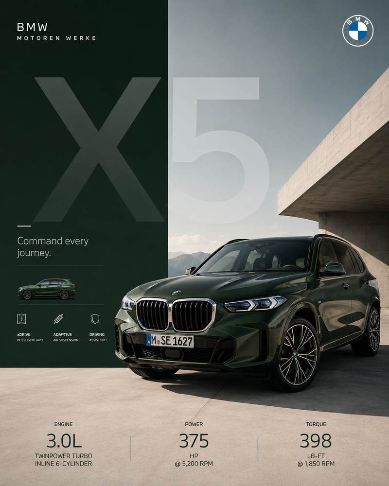 Minimalist automotive editorial poster for [CAR], 4:5