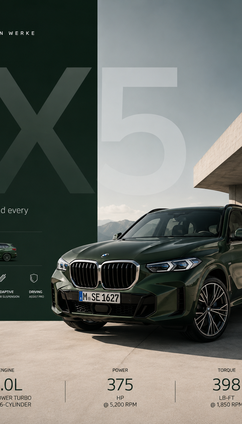 Minimalist automotive editorial poster for [CAR], 4:5