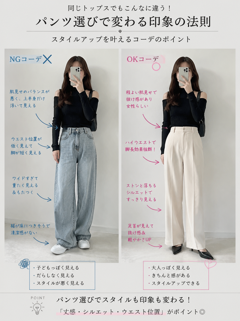 Create a fashion styling analysis infographic focused on women’s outfit tips, us