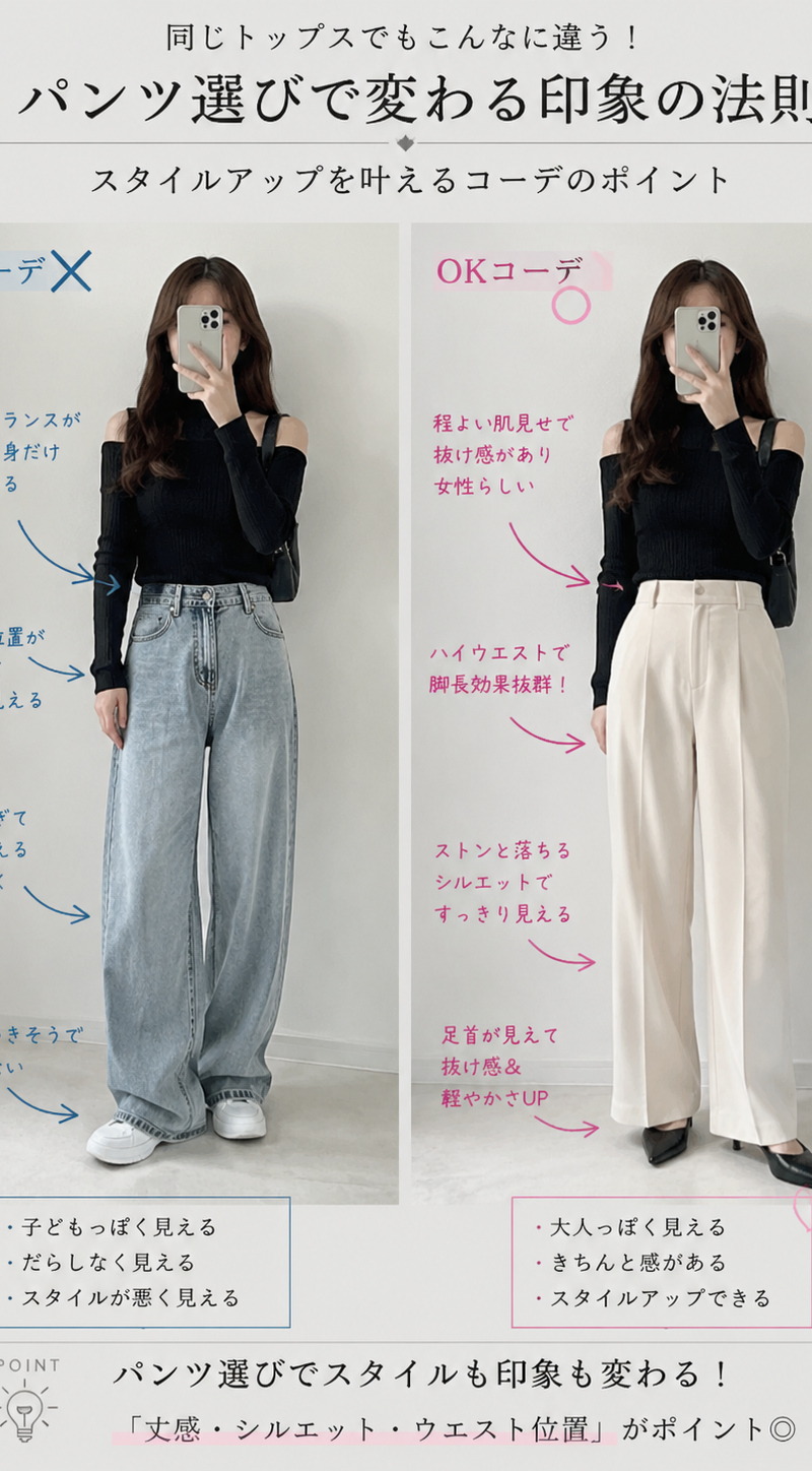 Create a fashion styling analysis infographic focused on women’s outfit tips, us
