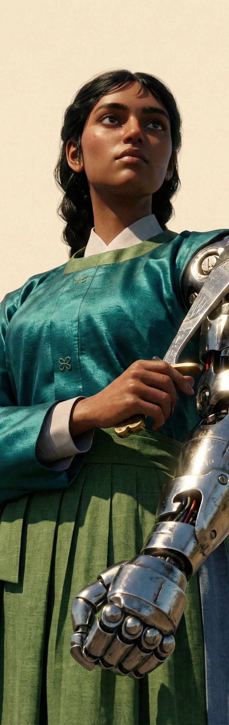 Convert @ character into a modern cinematic 3D render with a high-fashion grade,