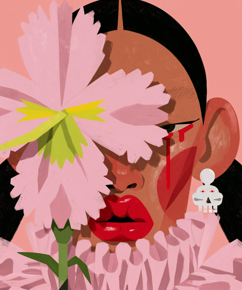 Girl with Flower covering face --chaos 55 --ar 5:6 --exp 35 --raw --sref 1479093