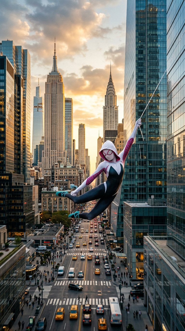 Spider-gwen in city