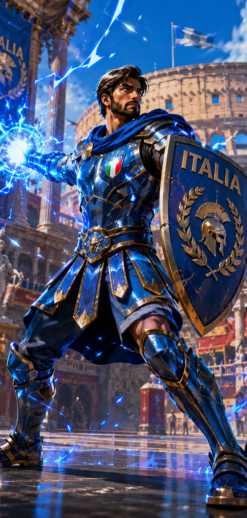 Italy Fortnite GladiatorИтальянский капитан как Fortnite‑гладиатор, лазурная бро
